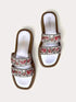 Two Strap Flowery Thread Work Embroidered Slider - cunei